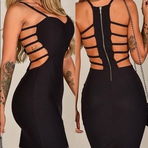 Ladder Cutout Backless Cami Bodycon Dress